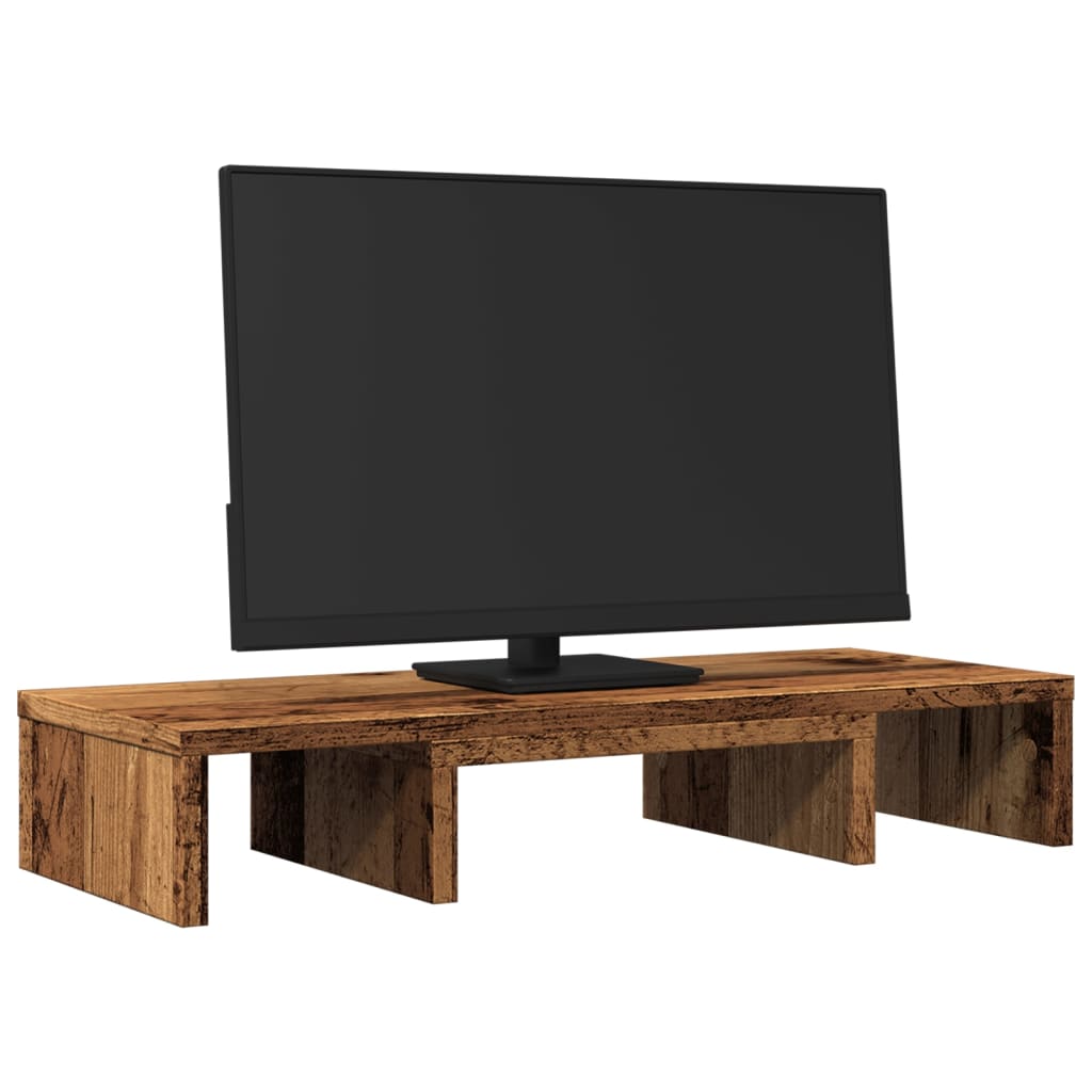 VIDAXL Monitor Standard einstellbar 60x24x10,5 cm Holz altes Holz gefärbt