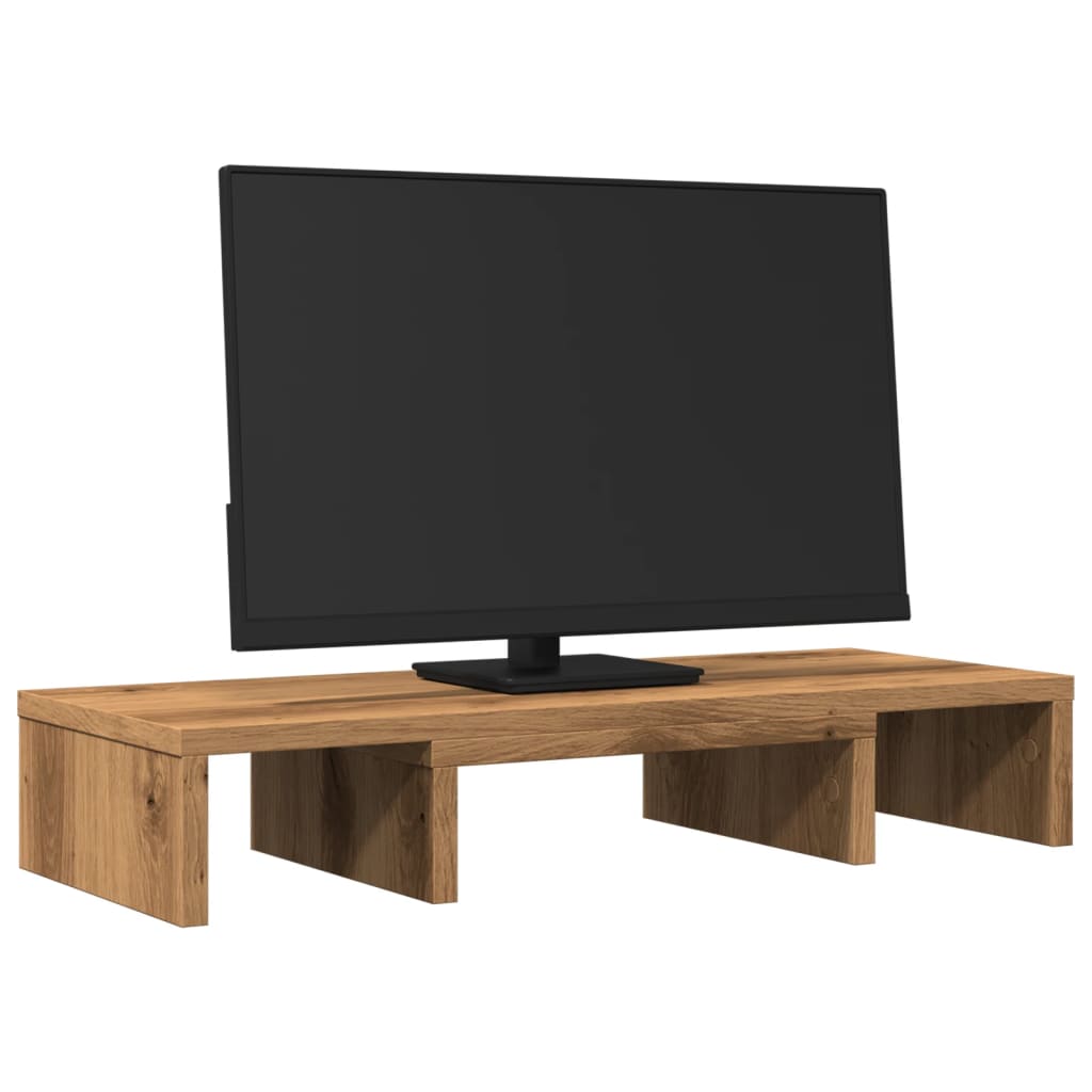 Vidaxl Monitor standard réglable 60x24x10.5 cm chêne artisanal en bois