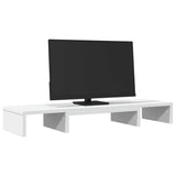 VidaXL Monitorstandaard verstelbaar 80x24x10,5 cm bewerkt hout wit