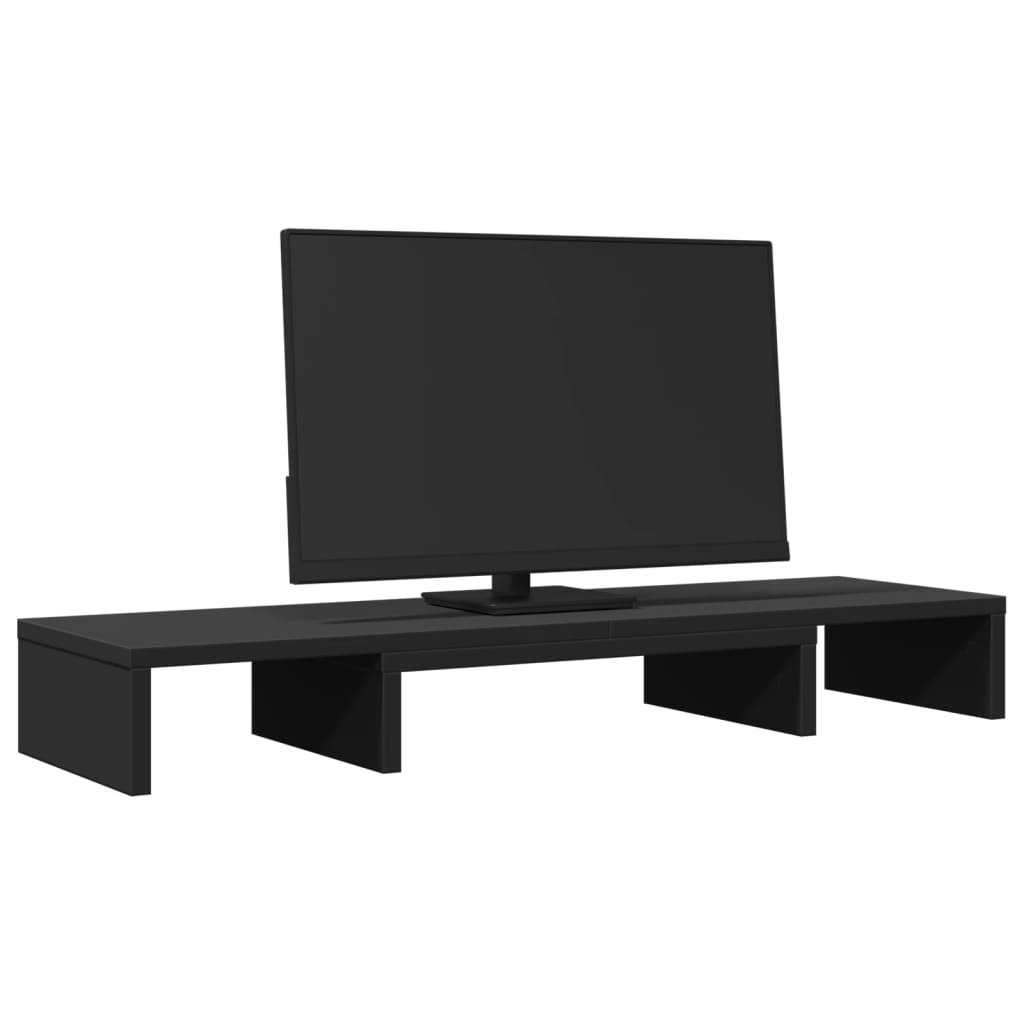 Vidaxl Monitor Standard einstellbar 80x24x10,5 cm verarbeitetes Holzschwarz