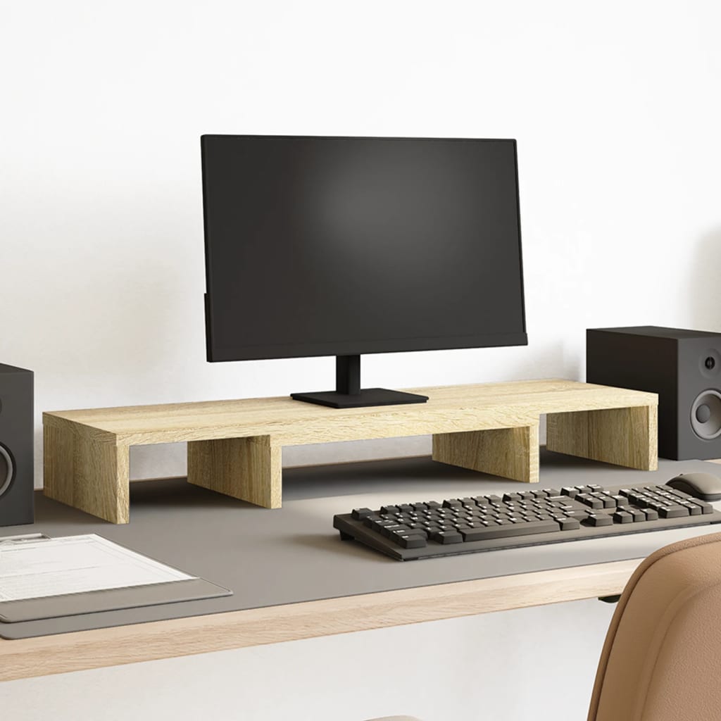 VidaXL Monitor standard adjustable 80x24x10.5 cm wood Sonoma oak