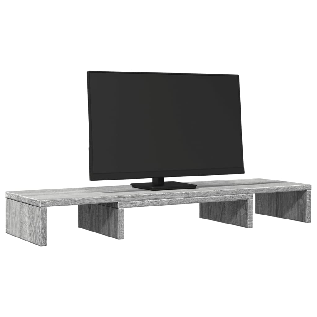 VidaXL Monitorstandaard verstelbaar 80x24x10,5 cm hout grijs sonoma