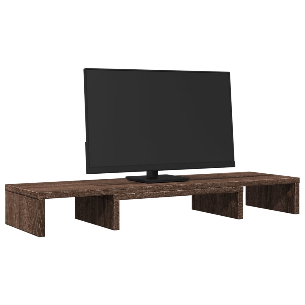 Vidaxl monitorstandaard verstelbaar 80x24x10,5 cm hout bruin eiken