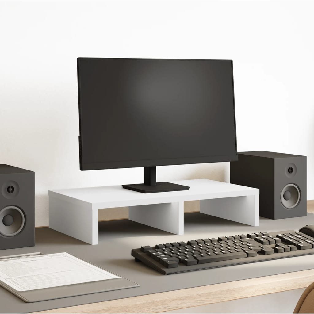 VidaXL Monitor stands 50x27x10 cm Processed Wood White