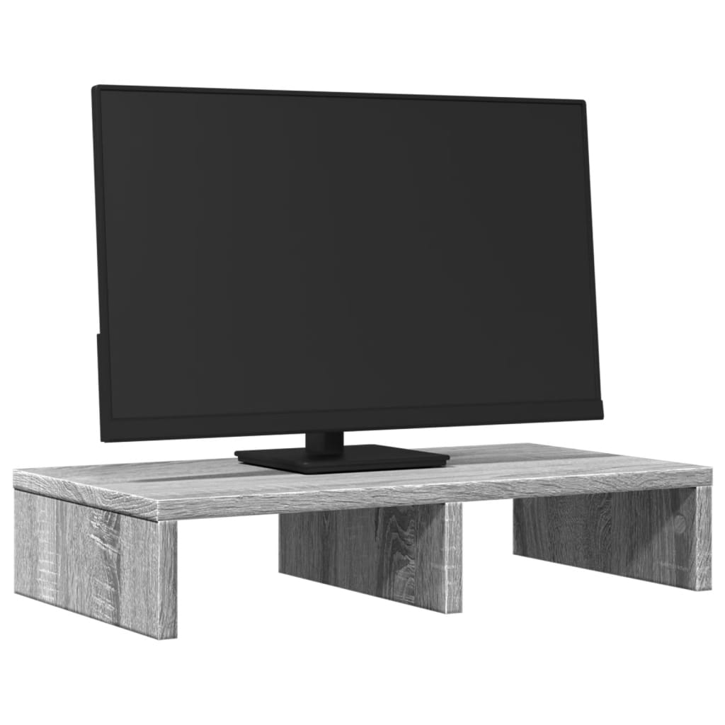 VidaXL Monitorstandaard 50x27x10 cm bewerkt hout grijs sonoma eiken