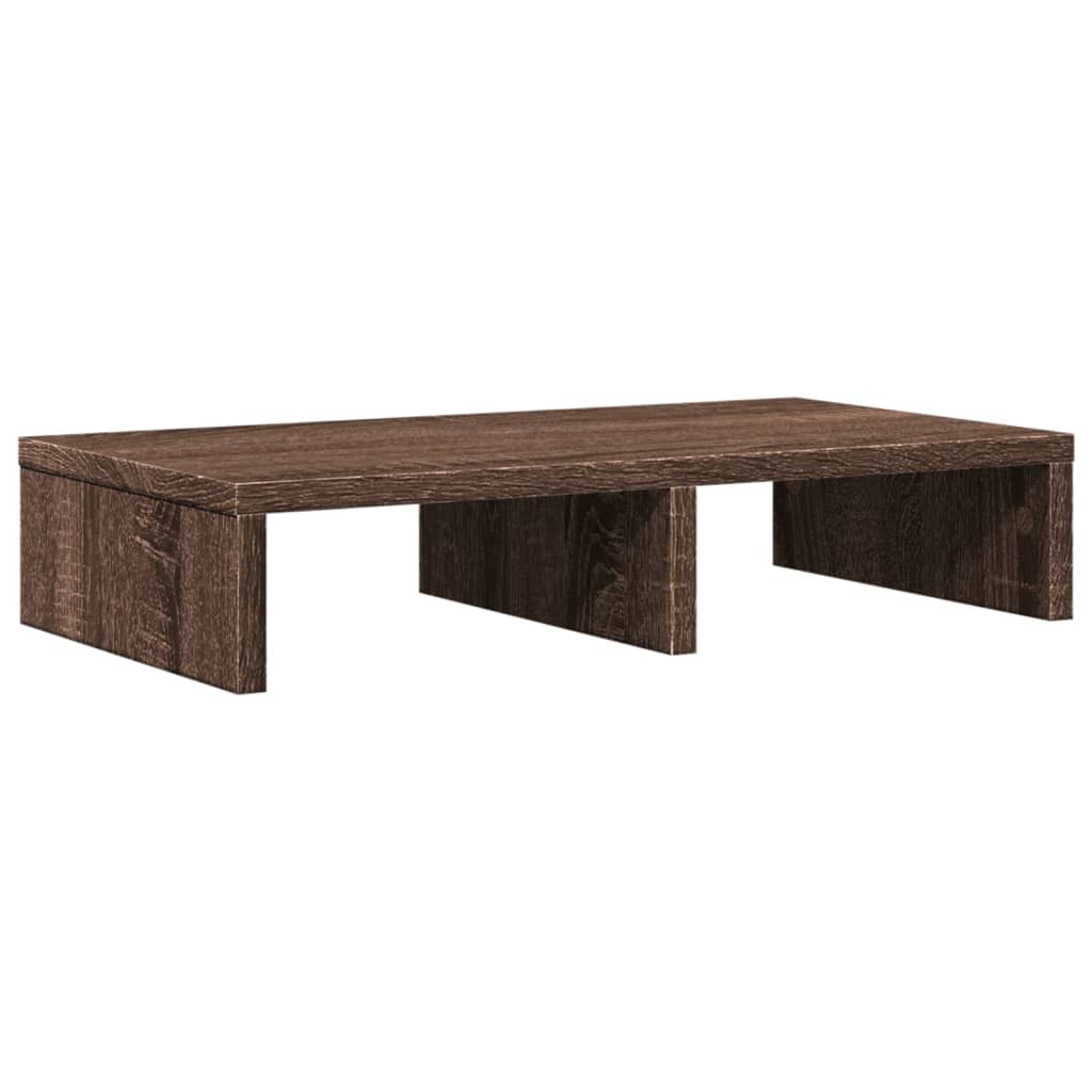 VidaXL Monitorstandaard 50x27x10 cm bewerkt hout bruin eikenkleurig