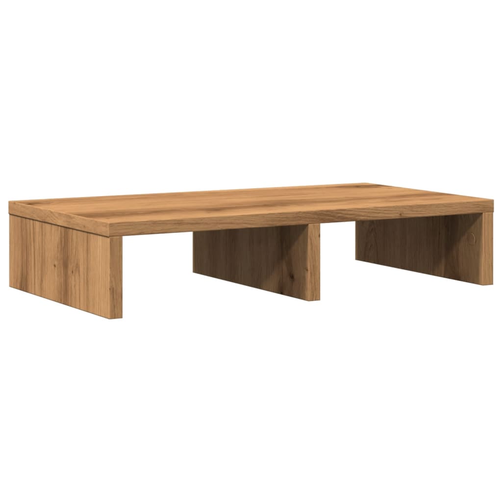 VidaXL Monitorstandaard 50x27x10 cm bewerkt hout artisanaal eikenkleur