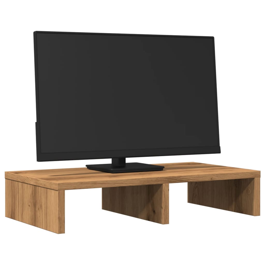 VidaXL Monitorstandaard 50x27x10 cm bewerkt hout artisanaal eikenkleur