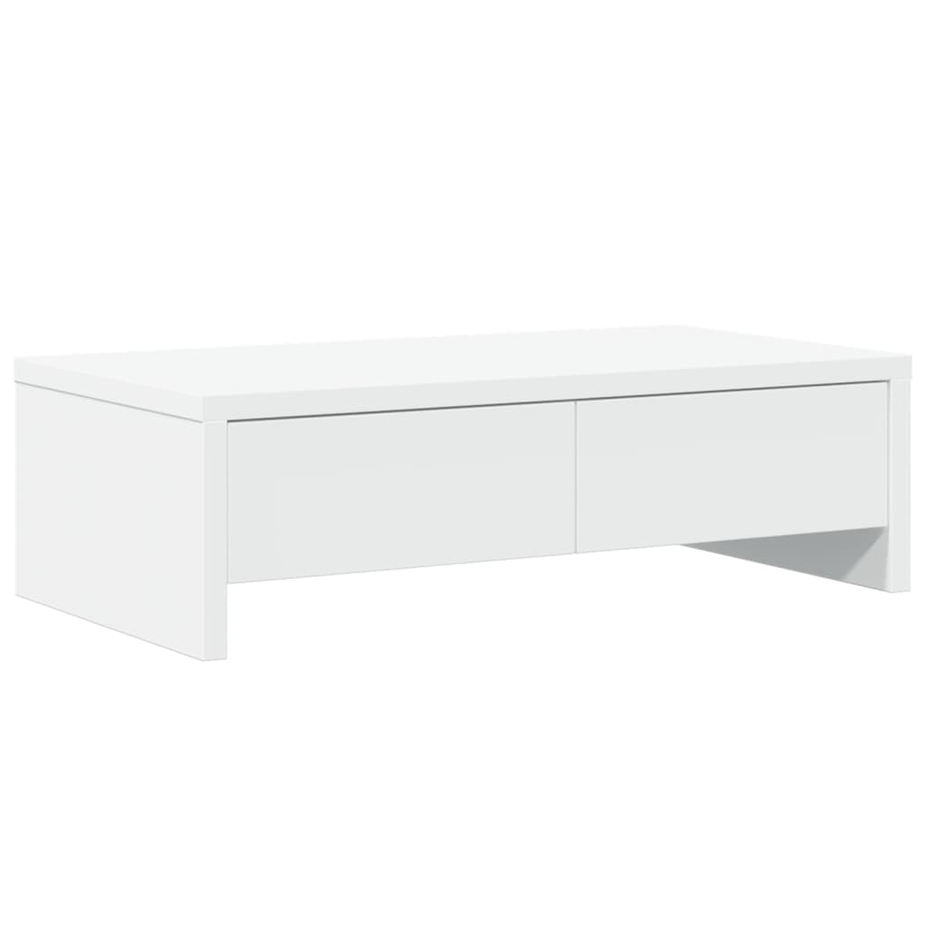 VidaXL Monitor stand with drawers 50x27x15 cm processed wood white