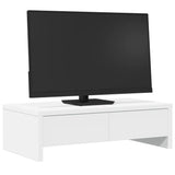 Vidaxl Monitor -Ständer mit Schubladen 50x27x15 cm verarbeitetes Holz weiß