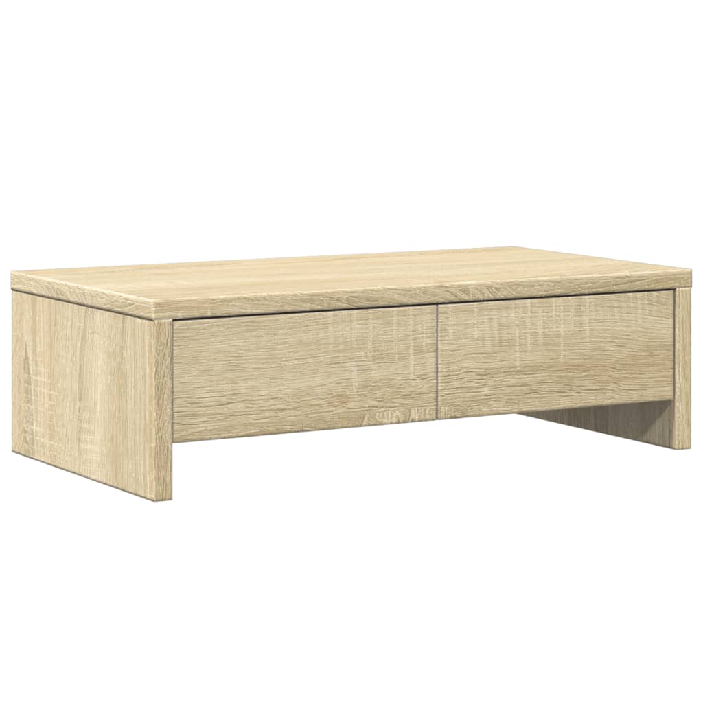 Vidaxl monitorstandaard met lades 50x27x15 cm hout sonoma eikenkleur