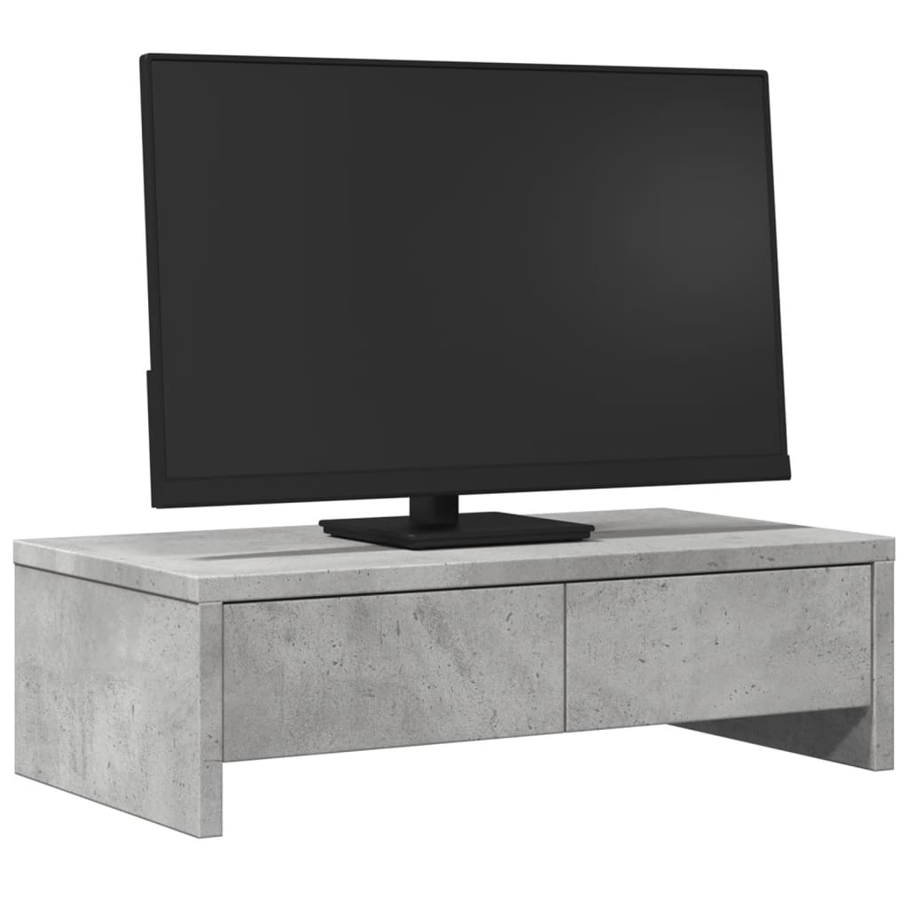 Vidaxl Monitor -Ständer mit Schubladen 50x27x15 cm verarbeiteter Holzbetonpreis