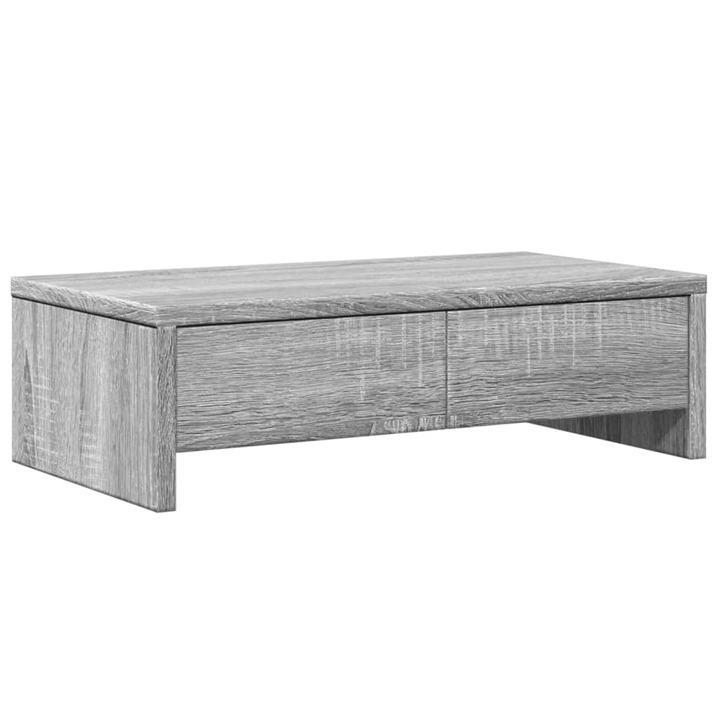 VidaXL Monitorstandaard met lades 50x27x15 cm hout grijs sonoma eiken