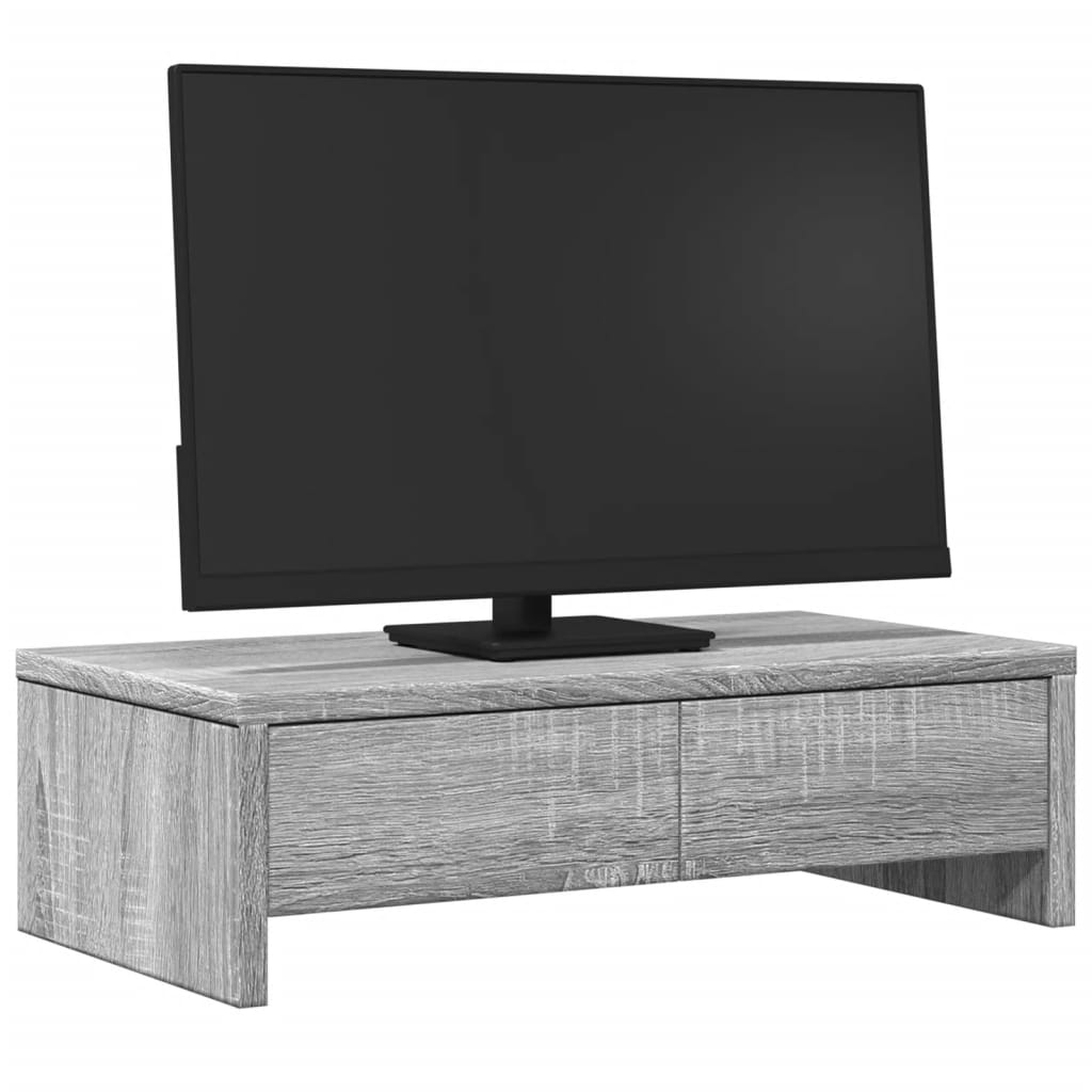 Stojalo za monitor Vidaxl s predali 50x27x15 cm Wood Grey Sonoma Oak