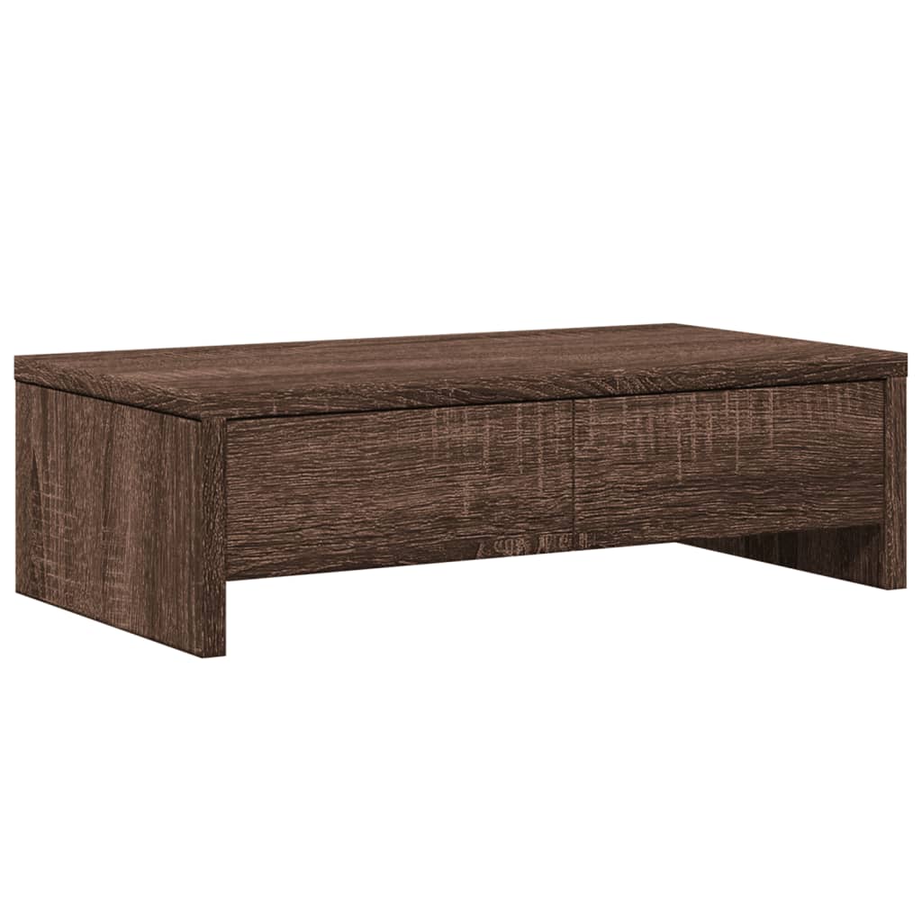 VidaXL Monitorstandaard met lades 50x27x15 cm hout bruin eikenkleurig