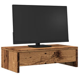 Vidaxl Monitor -Ständer mit Schubladen 50x27x15 cm verarbeitetes Holz altes Holz