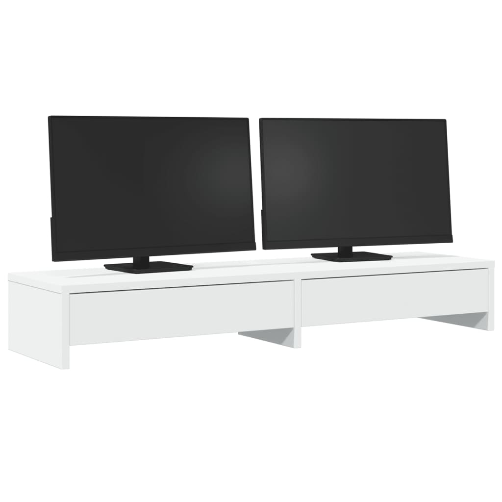 Vidaxl Monitor Stand med skuffer 100x27x15 cm Behandlet trehvit