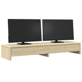 Support de moniteur Vidaxl avec tiroirs 100x27x15 cm en bois sonoma chêne couleur