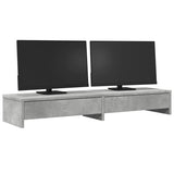 Vidaxl monitorstandaard met lades 100x27x15 cm bewerkt hout betongrijs