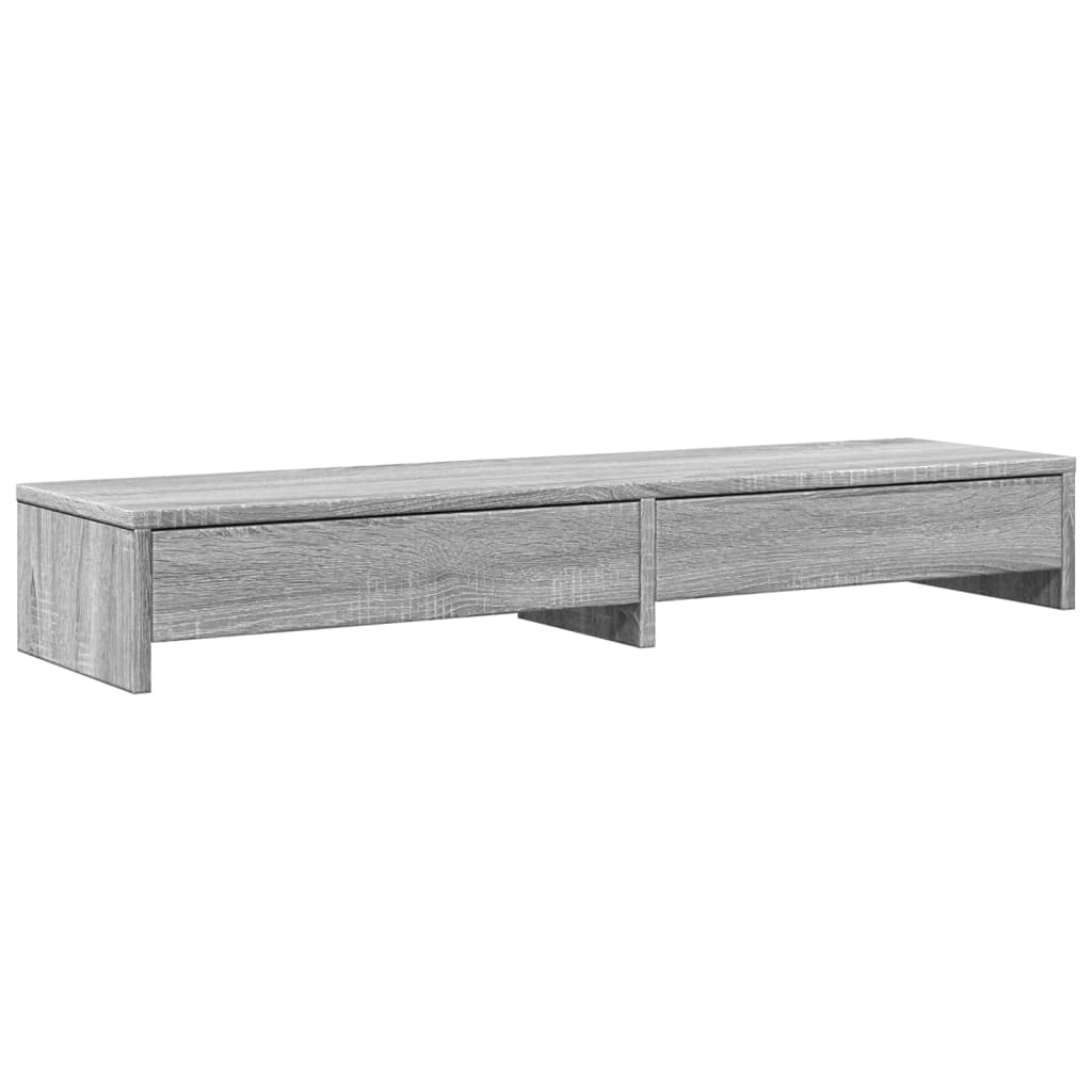 Support de moniteur Vidaxl avec tiroirs 100x27x15 cm en bois gris sonoma chêne