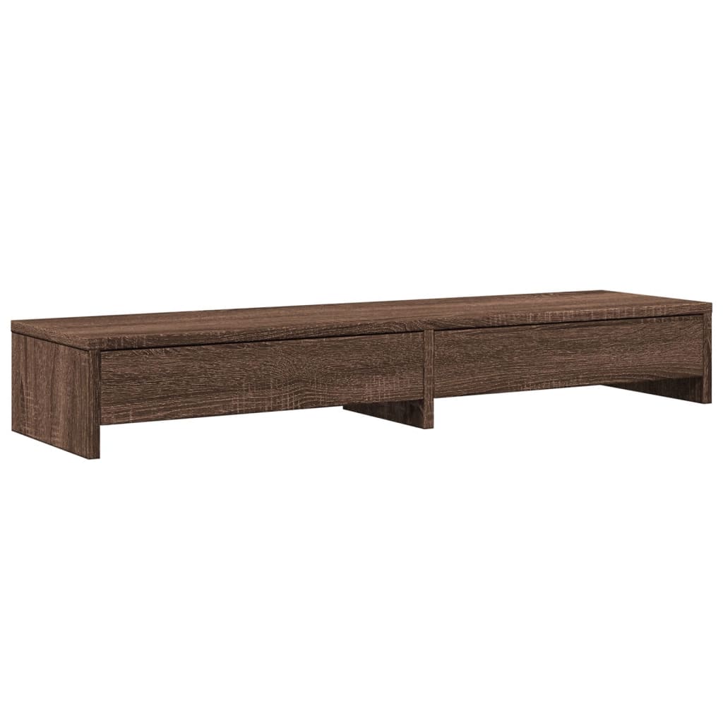 Vidaxl monitor stand with drawers 100x27x15 cm wood brown oak color