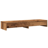 Vidaxl monitor stand with drawers 100x27x15 cm wood old wood colored