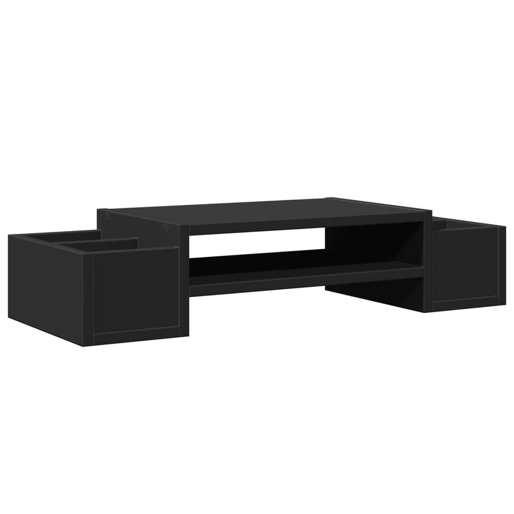 Vidaxl Monitor Stand med opbevaringsplads 70x27x15 cm træ sort