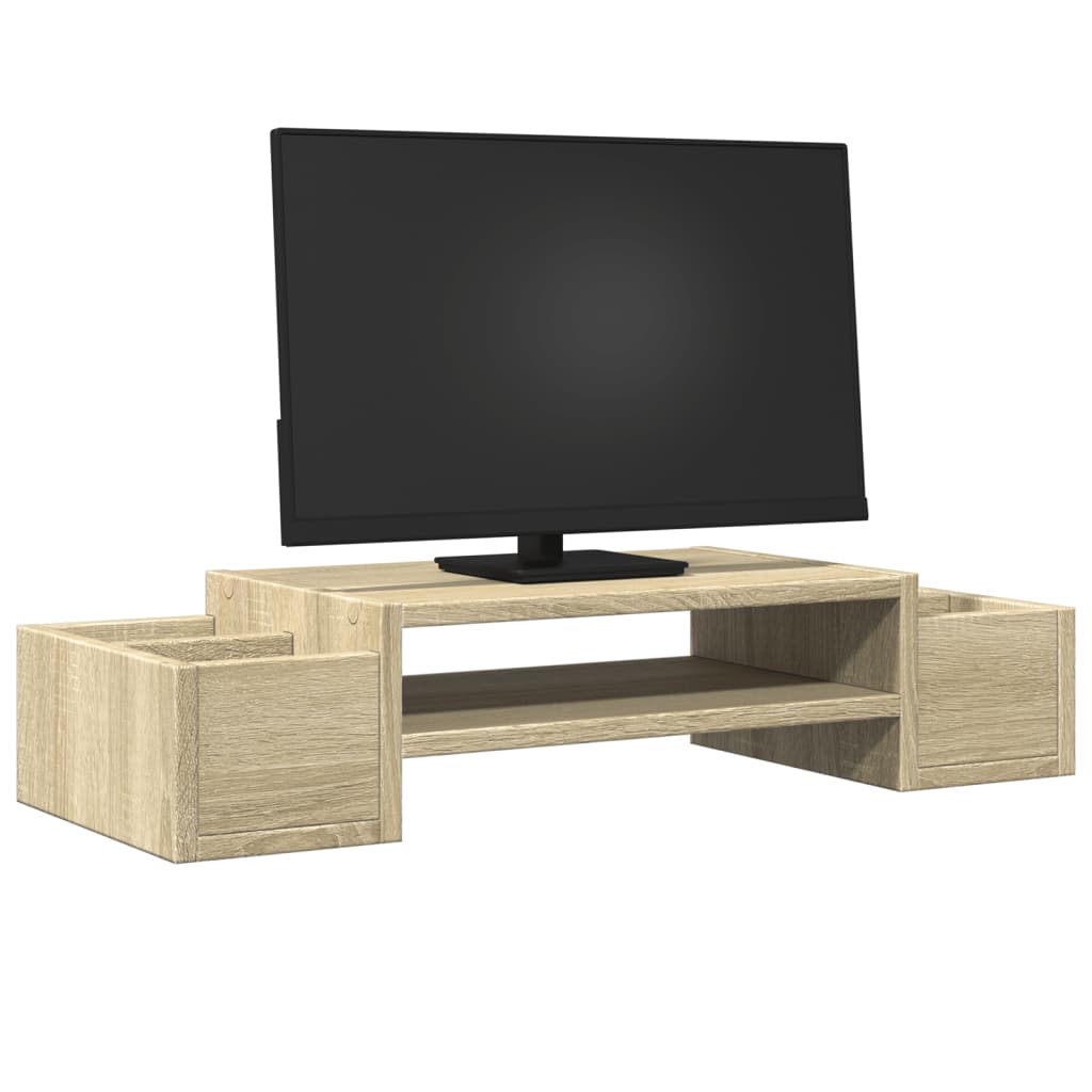 VidaXL Monitorstandaard met opbergruimte 70x27x15 cm hout sonoma eiken