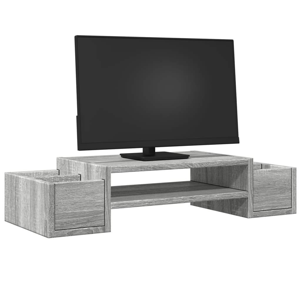 VidaXL monitor stand with storage space 70x27x15 cm wood gray sonoma