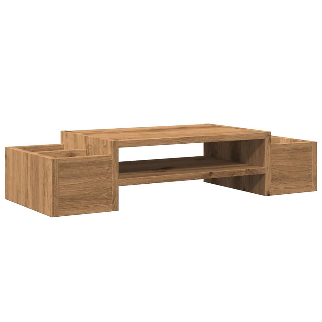 Vidaxl Monitor Stand Spazio di archiviazione 70x27x15 cm quercia artigianale