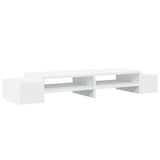 Vidaxl Monitor Stand con espacio de almacenamiento 100x27x15 cm de madera procesada blanca