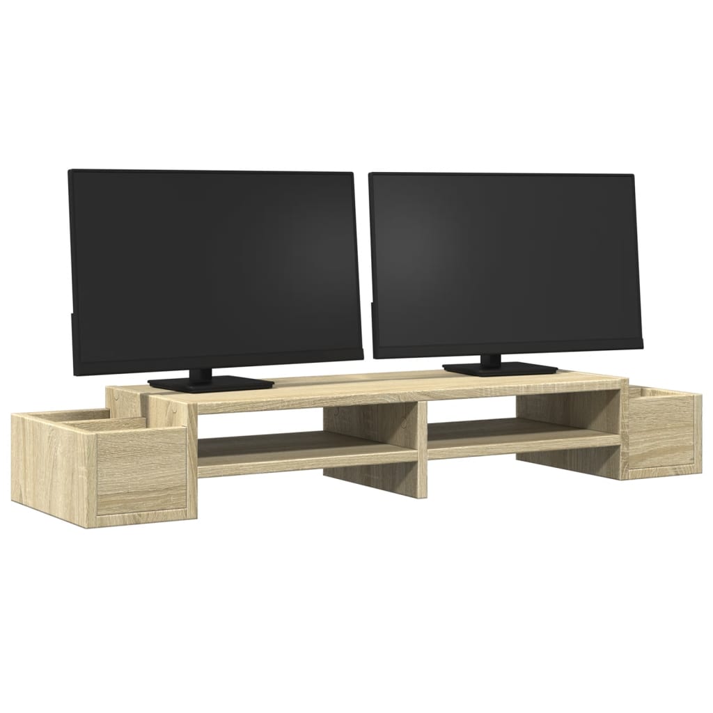 VIDAXL Monitor Stand Speicherplatz 100x27x15 cm Holz Sonoma Eiche