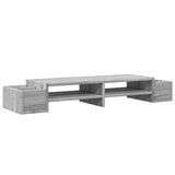 VidaXL Monitorstandaard opbergruimte 100x27x15 cm hout grijs sonoma