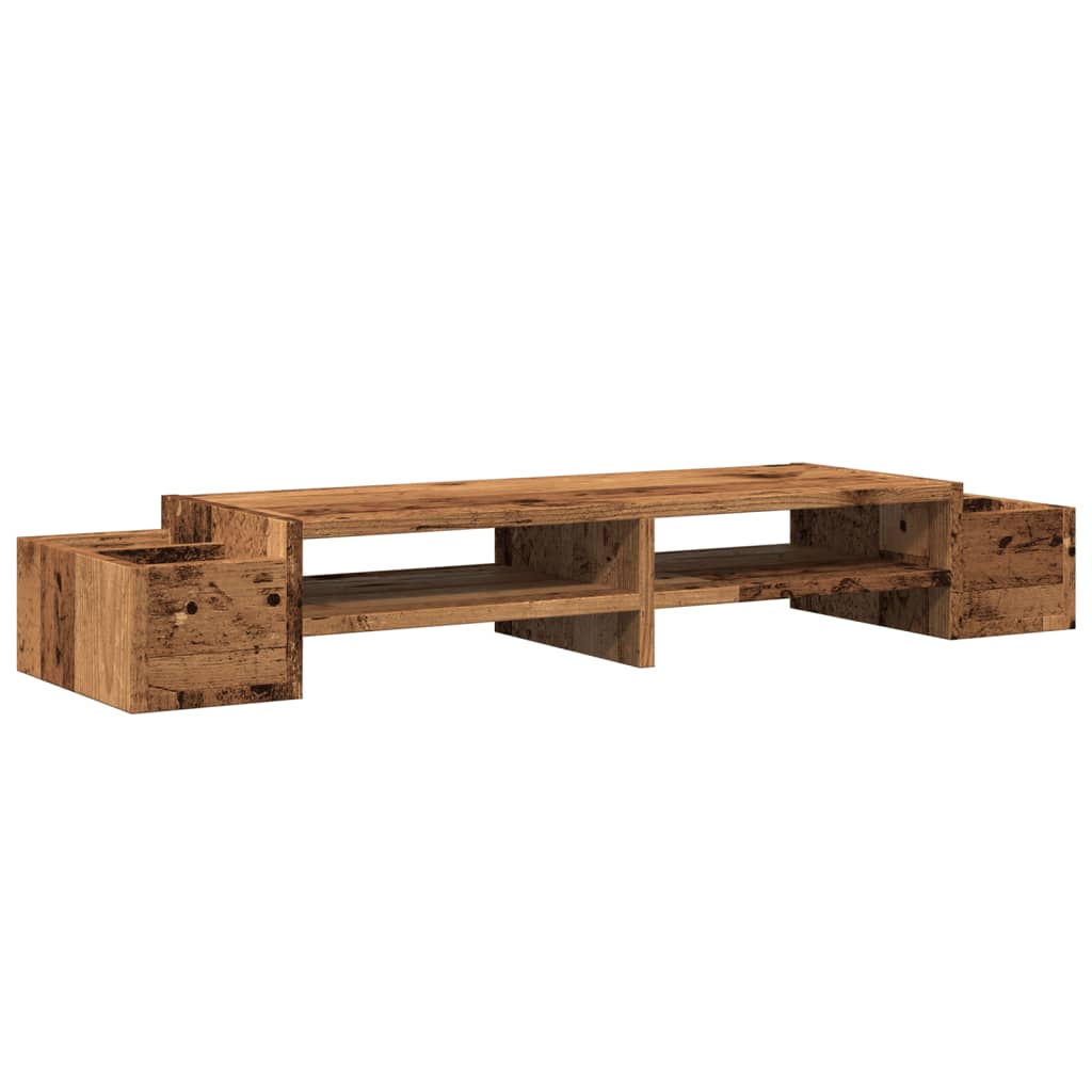 Vidaxl Monitor Stand mat Späicherplatz 100x27x15 cm Holz ale Holz