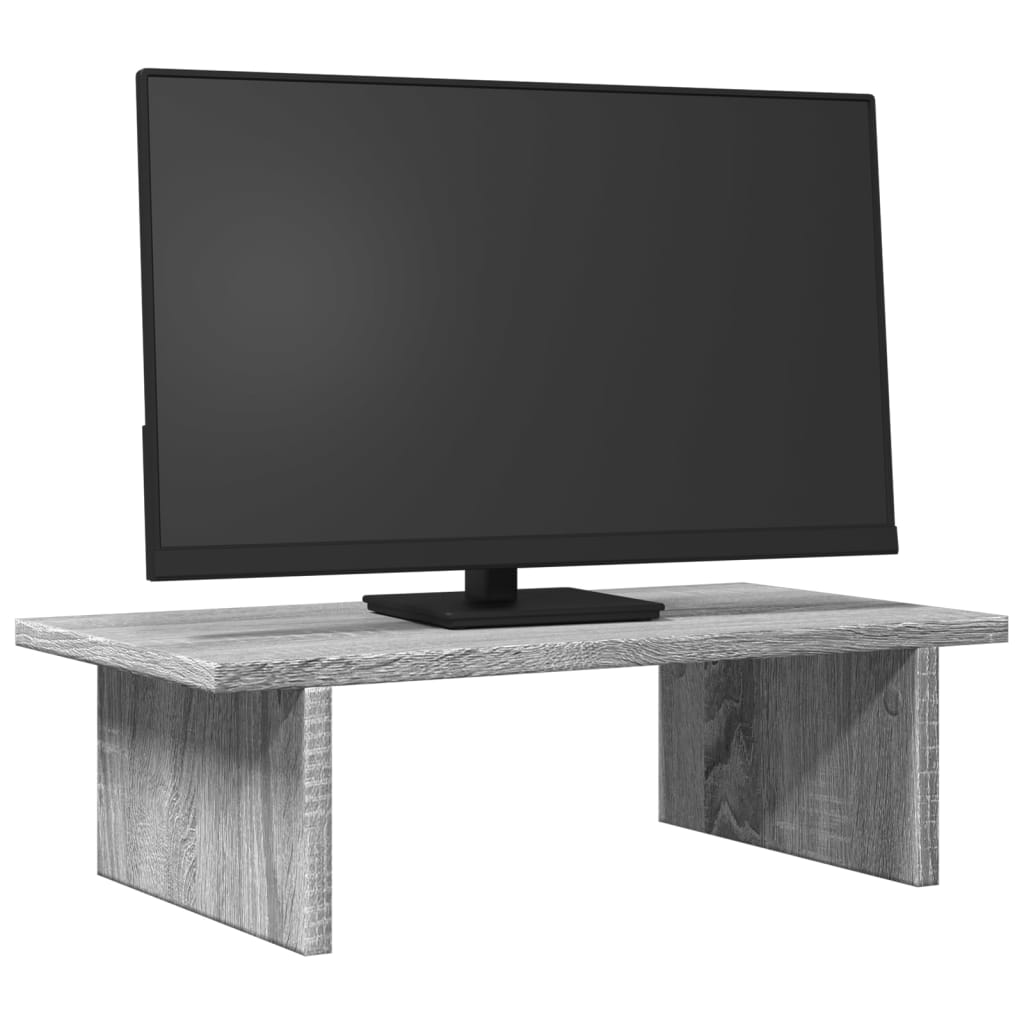 Vidaxl monitor stoji 50x27x15 cm predelani leseni sivi sonoma hrast