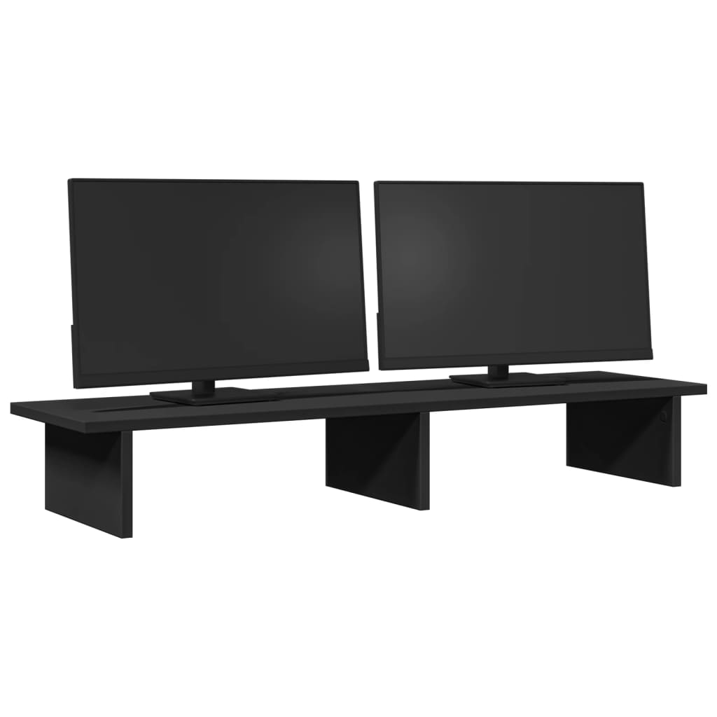 VidaXL Monitorstandaard 100x27x15 cm bewerkt hout zwart