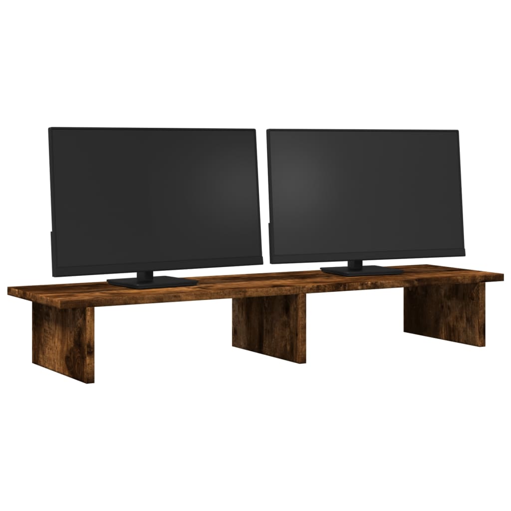 Vidaxl Monitor Standard 100x27x15 cm de madera procesada de roble ahumado