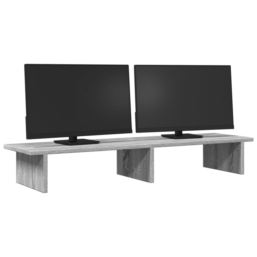 Vidaxl Monitor estándar 100x27x15 cm de madera procesada gris soma roble