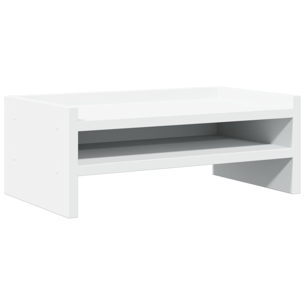 Support de moniteur Vidaxl 42x24x16 cm Blanc de bois transformé