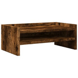 Support de moniteur Vidaxl 42x24x16 cm en bois transformé en bois de chêne fumé de couleur