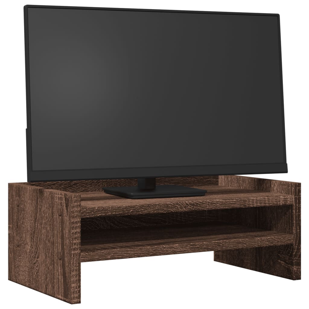 Support de moniteur Vidaxl 42x24x16 cm en bois de bois de bois de bois de couleur brun