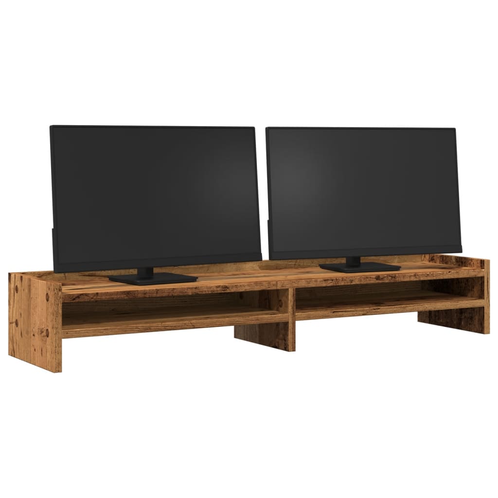 VidaXL monitor standard 100x24x16 cm processed wood old wood colored