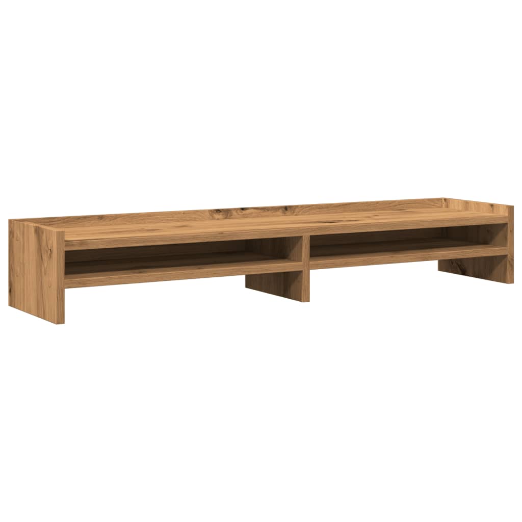 VidaXL Monitorstandaard 100x24x16 cm bewerkt hout artisanaal eiken