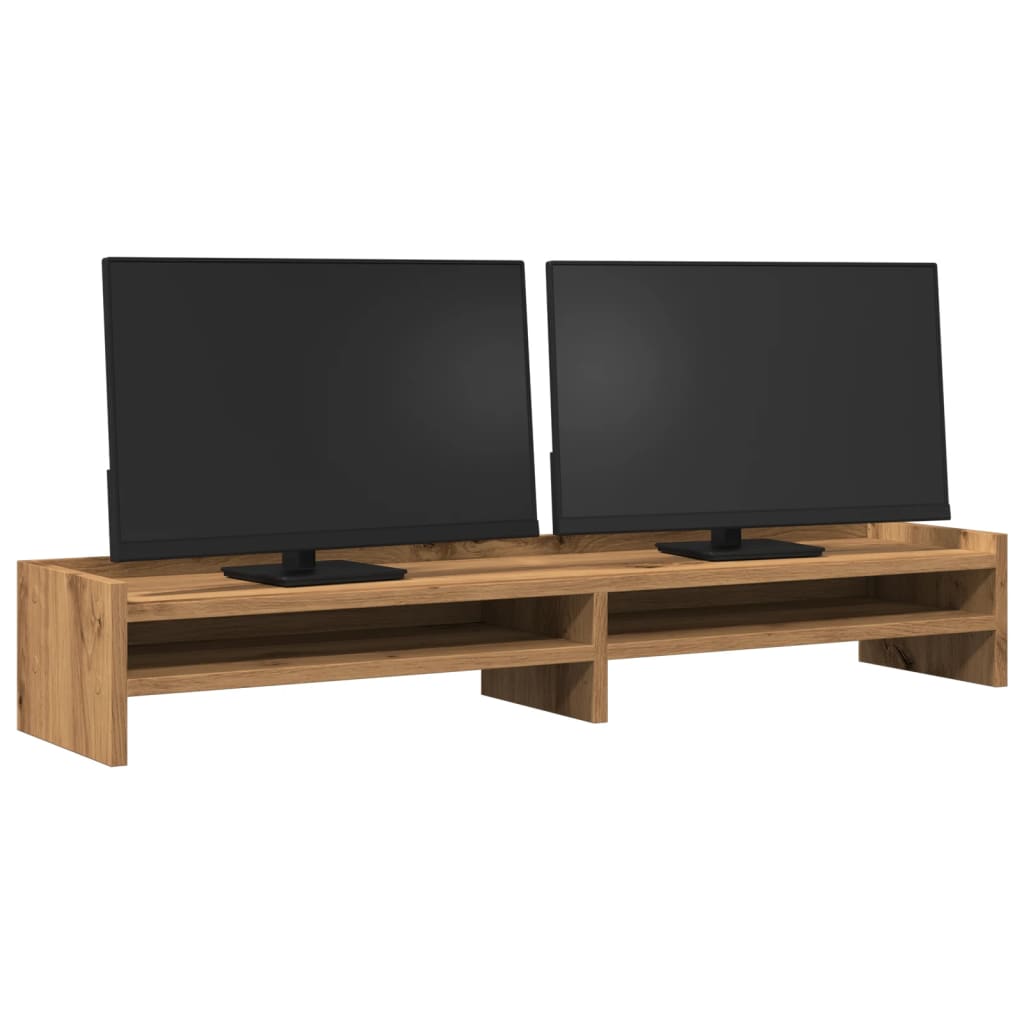 Vidaxl Monitor Standard 100x24x16 cm Forarbejdet træ Artisanal Oak