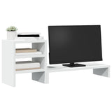 Vidaxl Monitor Stand con organizzatore di scrivania elaborato in legno bianco