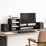 Support de moniteur Vidaxl avec Organisateur de bureau Bois Black