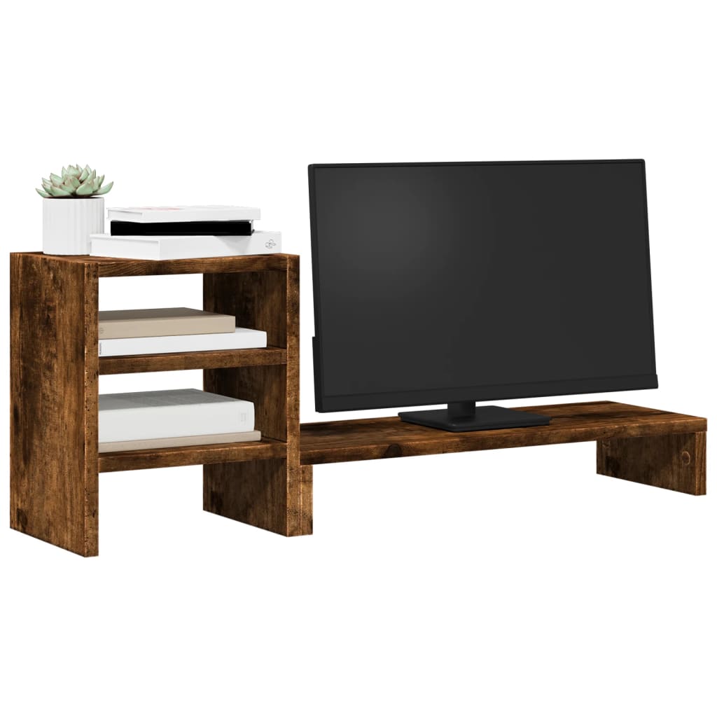 VidaXL monitor stand with desk-organizer wood smoked oak-colored