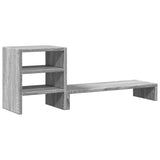 Vidaxl Monitor Stand With Desk-Organizer Processed Wood Grey Sonoma