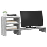 Stand monitor Vidaxl con organizzatore da scrivania elaborato in legno grigio Sonoma