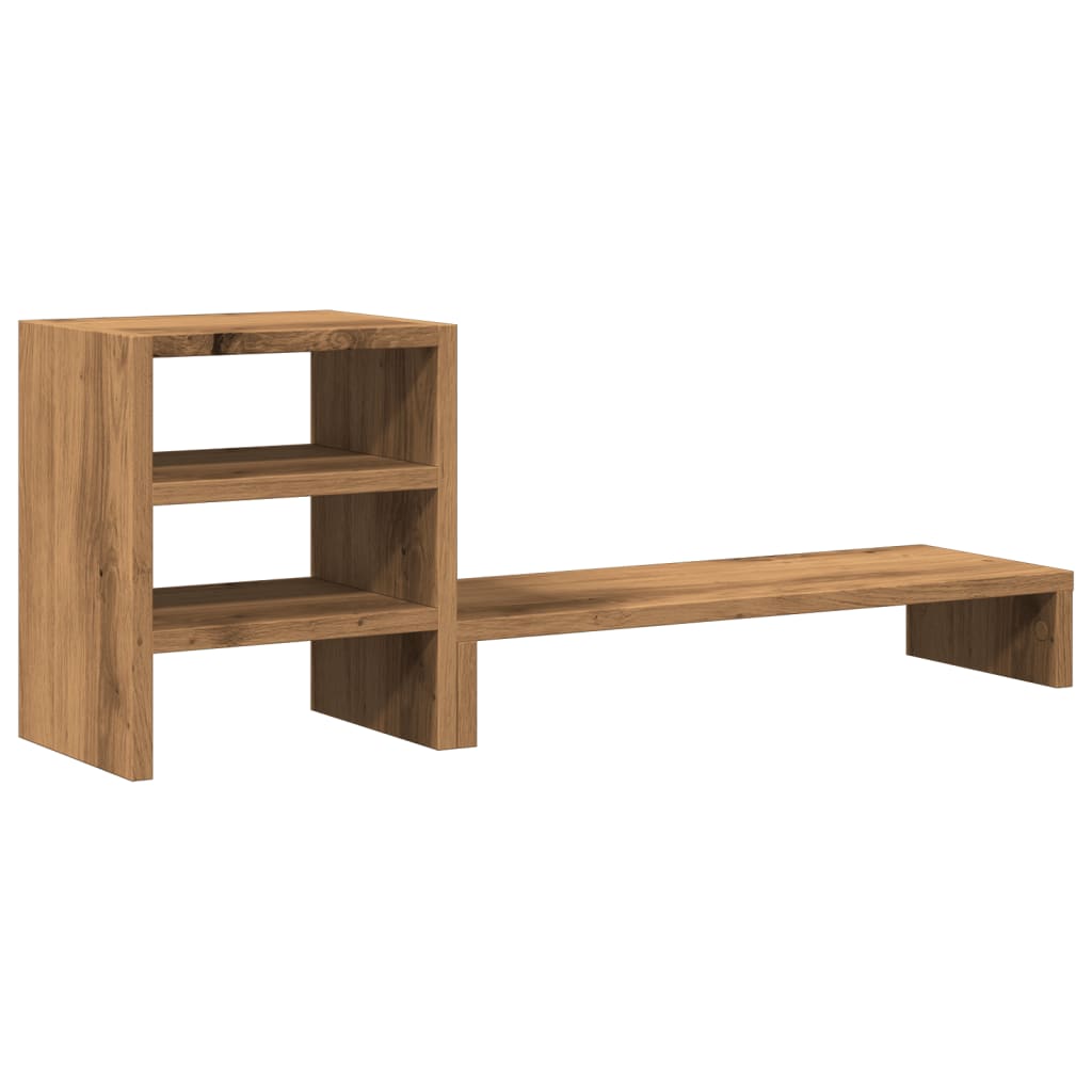 VidaXL Monitorstandaard met bureau-organizer hout artisanaal eiken